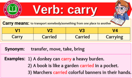 carry verb forms v1 v2 v3 past tense and past participle