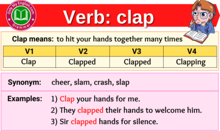 clap verb forms v1 v2 v3 past tense and past participle-min
