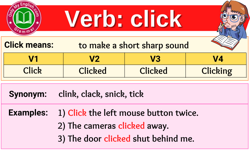 click verb forms v1 v2 v3 past tense and past participle-min