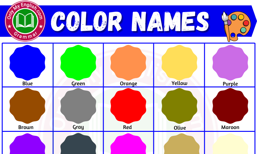 Colors Name List Of Color Colours Name In English With Pictures