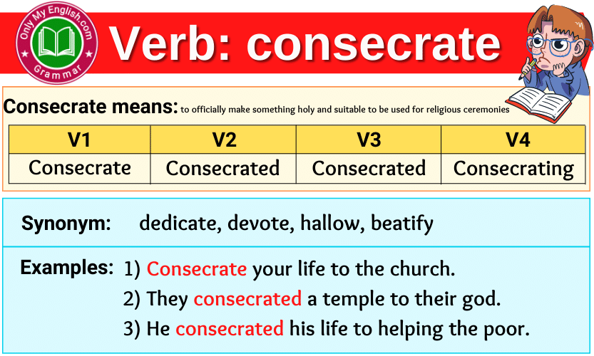 consecrate verb forms v1 v2 v3 past tense and past participle-min
