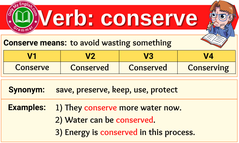 Conserve Verb Forms Past Tense Past Participle V1V2V3