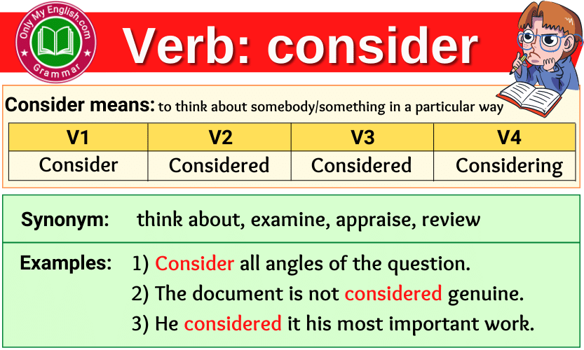 Is Consider A Verb