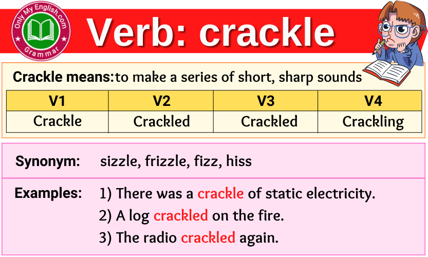 crackle verb forms v1 v2 v3 past tense and past participle-min