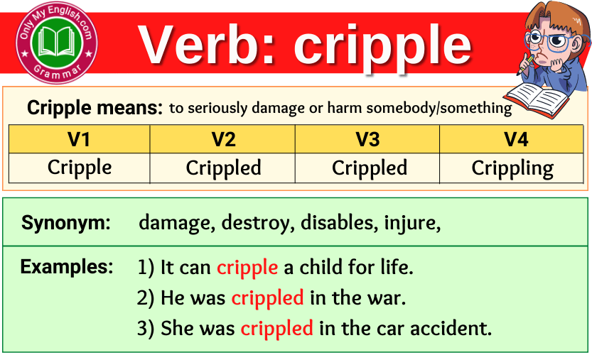 cripple verb forms v1 v2 v3 past tense and past participle-min