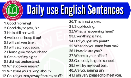 daily use english sentences