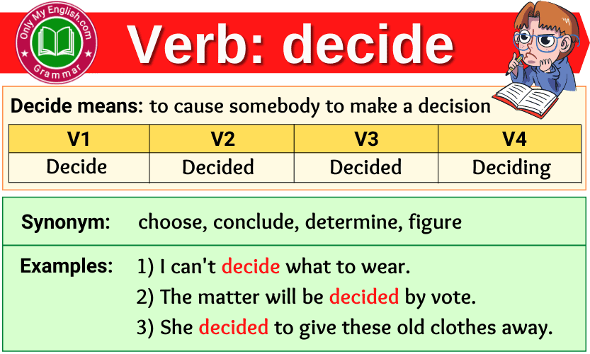 Decide Verb Forms Past Tense Past Participle V1V2V3