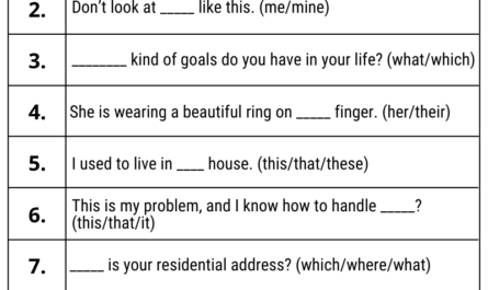 determiners worksheet