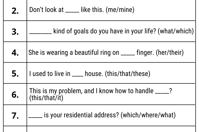 Determiners Exercises with Answers
