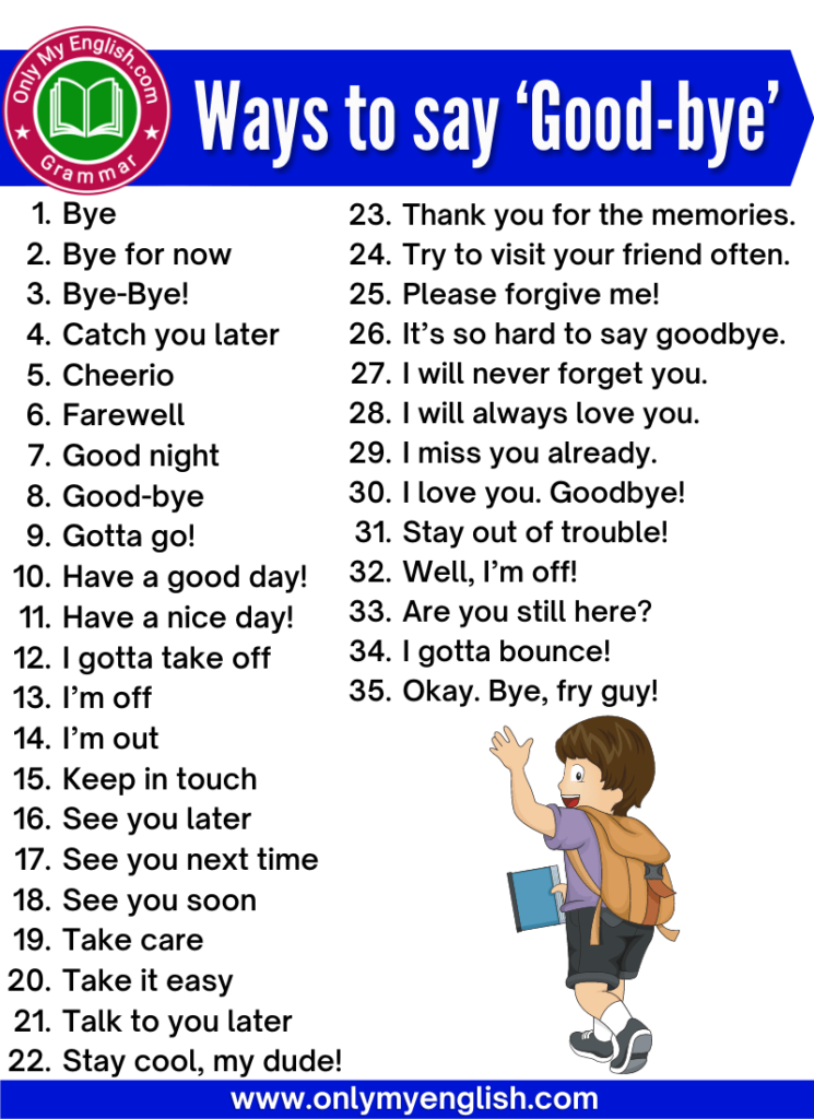 different ways to say good bye