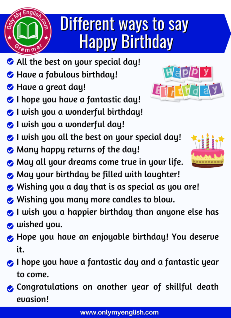 different ways to say happy birthday