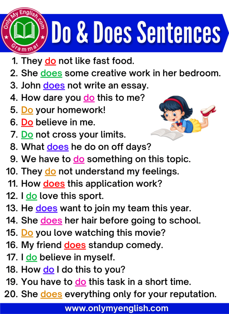 do and does sentences examples