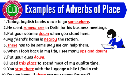 examples of adverbs of place in sentences