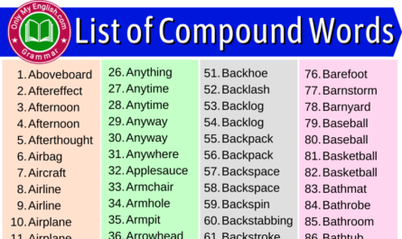 examples of compound words list
