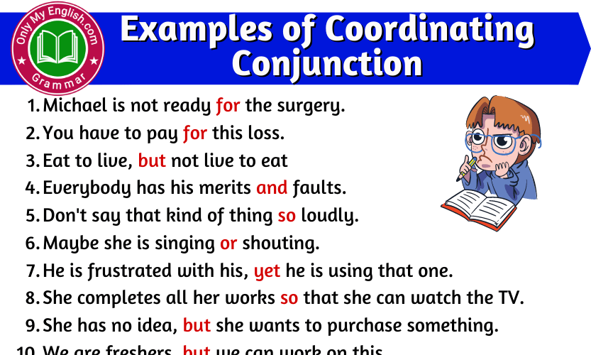 20 Examples Of Coordinating Conjunction Onlymyenglish