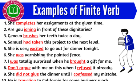 examples of finite verb in sentences