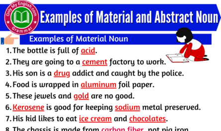 examples of material and abstract noun