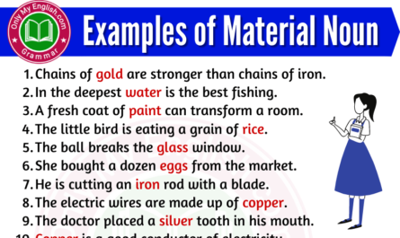 examples of material noun are in sentences
