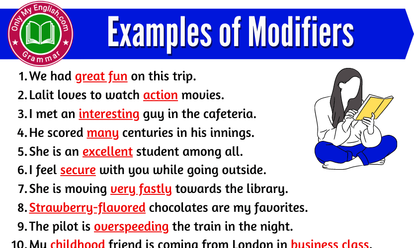 20 Examples Of Modifiers In Sentences Onlymyenglish