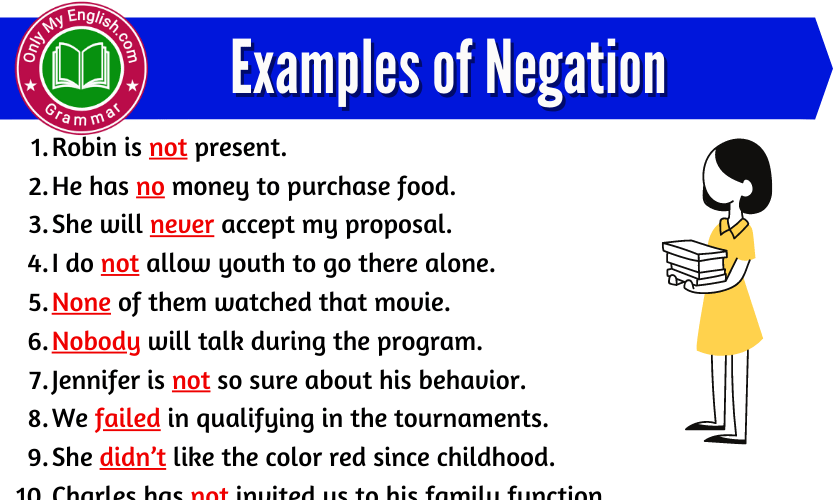 20 Examples Of Negation In Sentences Onlymyenglish