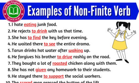 examples of non finite verb in sentences