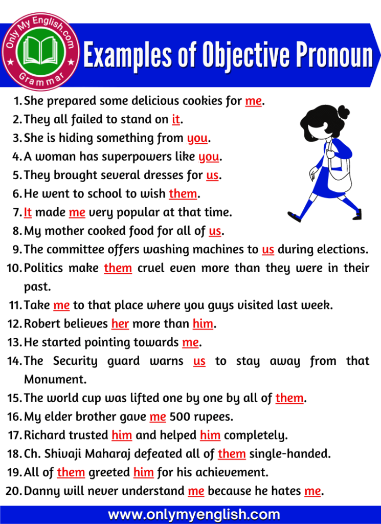 examples of objective pronoun