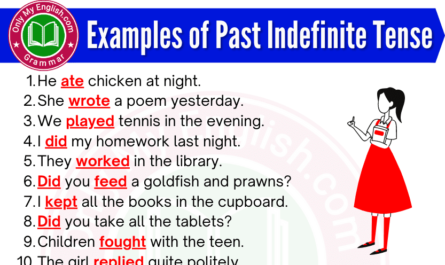examples of past indefinite tense in sentences