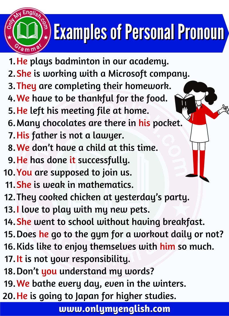 20 Examples Of Personal Pronouns Are In Sentences Onlymyenglish