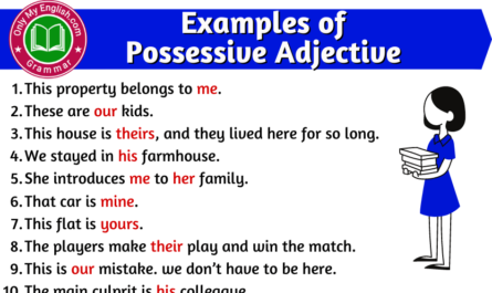 examples of possessive adjective
