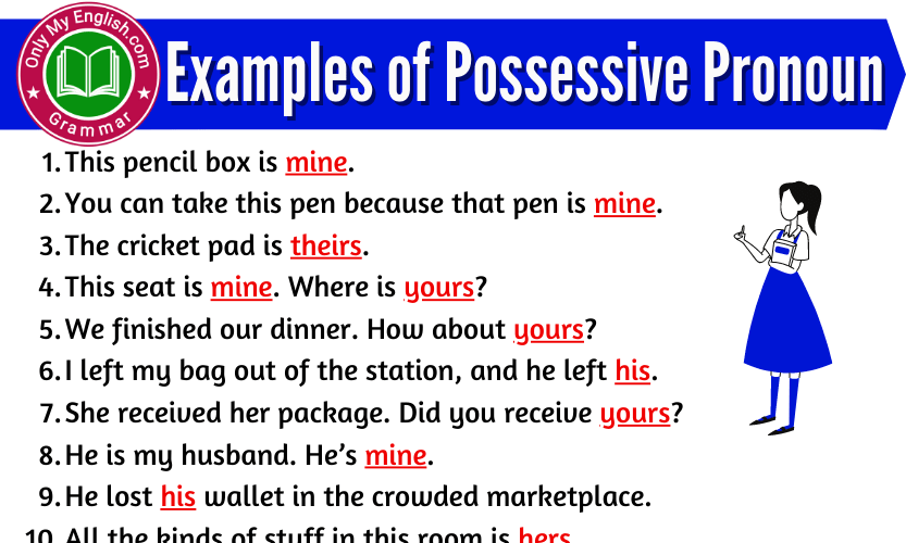 Sentences Using The Possessive Pronouns