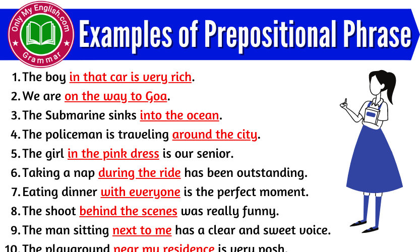 Is Behind Me A Prepositional Phrase