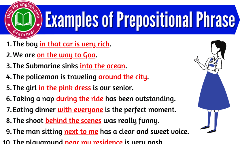 20 Examples Of Prepositional Phrase Onlymyenglish