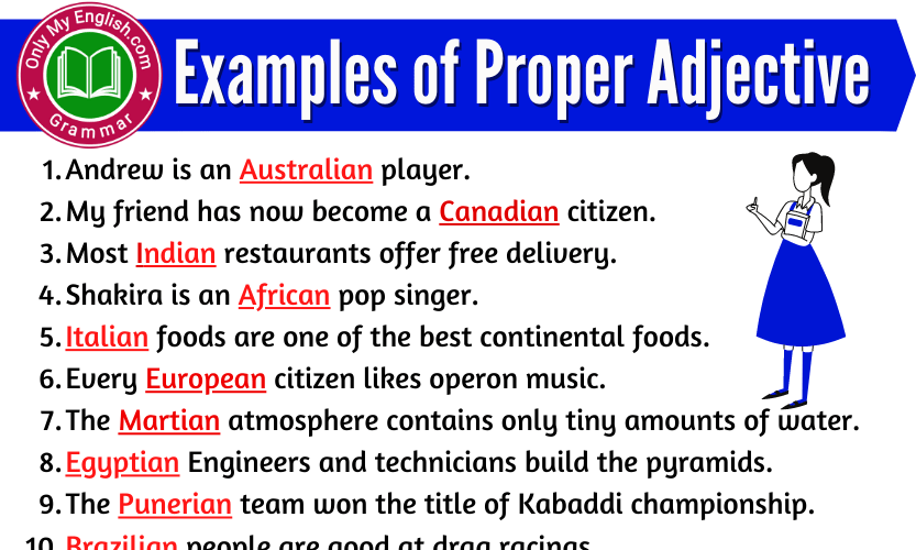 Proper Adjectives Sample Sentences