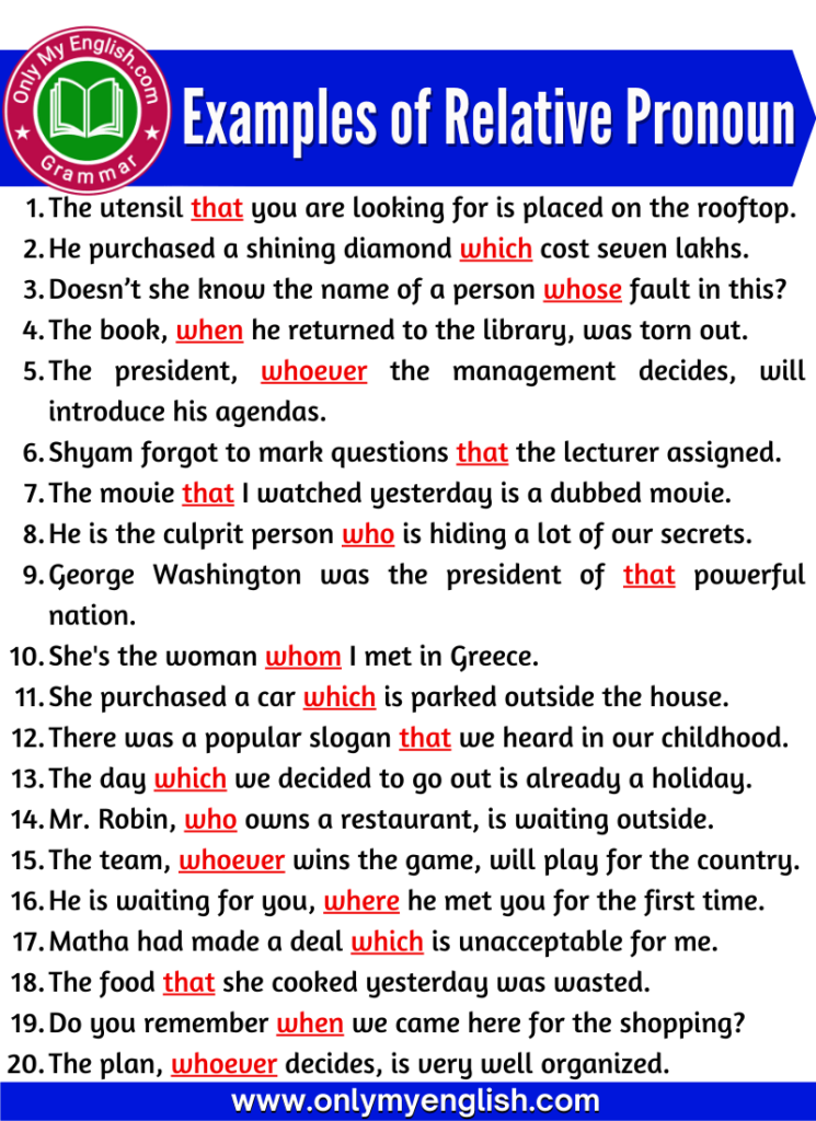 examples of relative pronoun