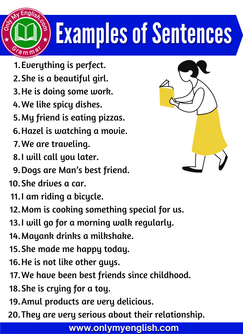 20 Examples of Sentences » Onlymyenglish.com