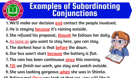 examples of subordinating conjunctions in sentences