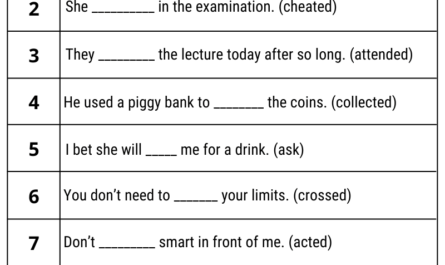 exercise of regular verbs