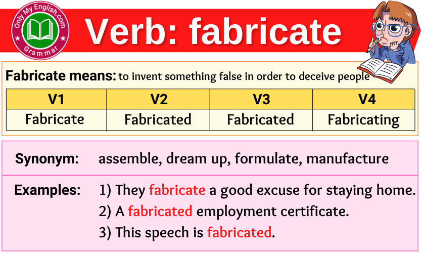 fabricate verb forms v1 v2 v3 past tense and past participle-min