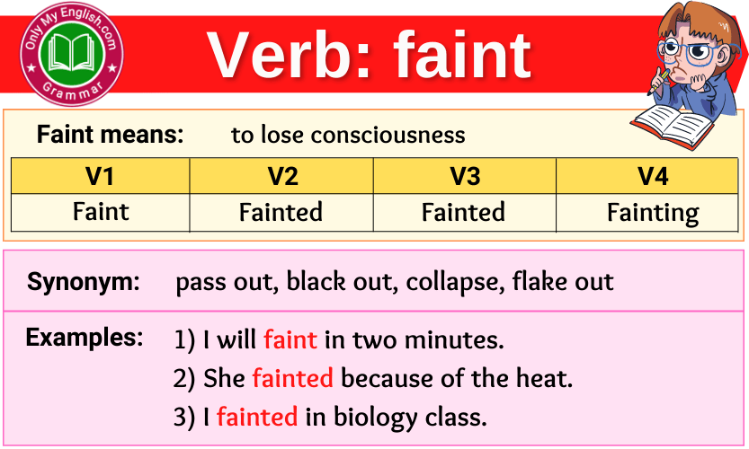 faint-verb-forms-past-tense-past-participle-v1v2v3-onlymyenglish