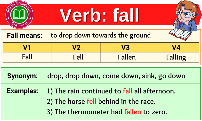 trip and fall past tense