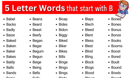 five letter words that start with b