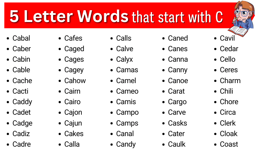 5 Letter Words That Start With C Five Letter Words Starting With C