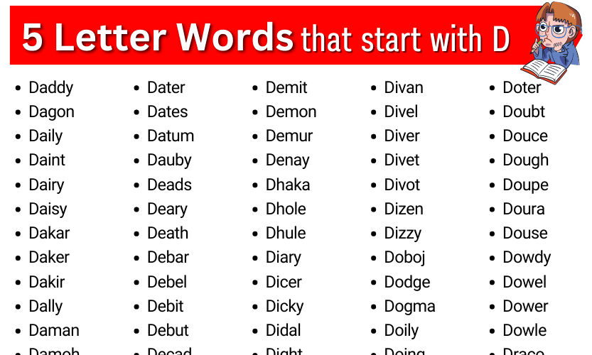 5 Letter Words that start with D Five Letter Words starting with D