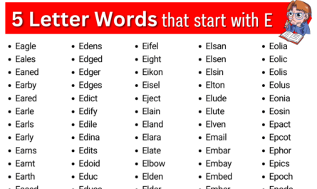 five letter words that start with e