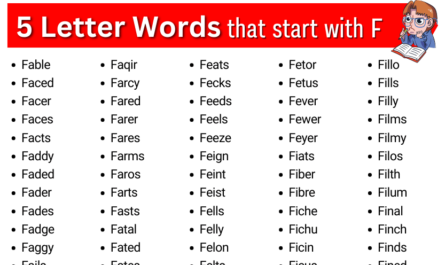 five letter words that start with f