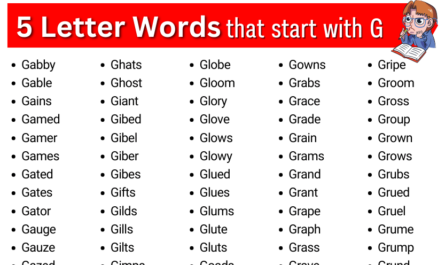 five letter words that start with g