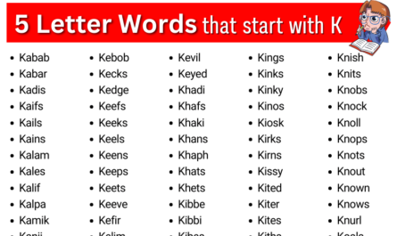 five letter words that start with k