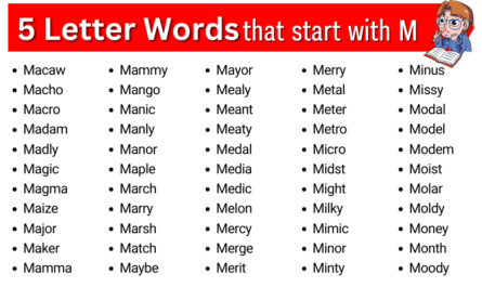 five letter words that start with m