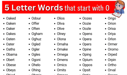 five letter words that start with o