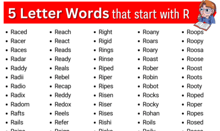 five letter words that start with r